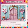 thumbnail image 2 of Pink Theme Candy Banner Pastel Colors Sweet Display Lollipop Design Cupcake Decor Fairy Tale Backdrop for Kids Party Birthday Celebration Photo Backdrop, 2 of 9