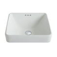 thumbnail image 2 of KRAUS Elavo™ Series Square Ceramic Semi-Recessed Bathroom Sink in White with Overflow and Pop-Up Drain in Brushed Nickel, 2 of 14
