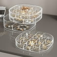 thumbnail image 3 of Jewelry Organizer Box Transparent 3-Layer Jewelry Storage Container Stackable Dust-proof Space Saving Jewelry Display Holder with Lid for Earrings Bracelets Necklaces Rings  Transparent, 3 of 10
