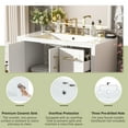 thumbnail image 5 of 36" Bathroom Vanity with Ceramic Sink, Floor Standing Single Basin Vanity Set Featuring 2 Soft-Close Doors & 4 Drawers, Gold Metal Handle White Cabinet for Modern Bathrooms, 5 of 7