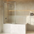 thumbnail image 6 of Pierre 34 x 58 Framed Fixed 3/8 in. (10mm) Clear Tempered Glass Tub Door with Nickel Brushed Frame, 6 of 6