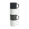 Gap Home Color Cups 14.8-Ounce Stackable Black and White Stoneware Mug Set, Set of 4