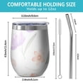 thumbnail image 5 of Floral 12oz Stainless Steel Insulated Wine Tumbler with Lid and Straw – Double Wall Vacuum Mug for Hot & Cold Drinks, 304 Steel Interior, Sweat-Free Design,Thanksgiving,Christmas, Spring,Flower, 5 of 5