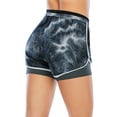 thumbnail image 4 of FANNYC Women's Double layer Running Yoga Shorts Quick-Dry Activewear Workout Exercise Athletic Jogging Shorts, 4 of 7