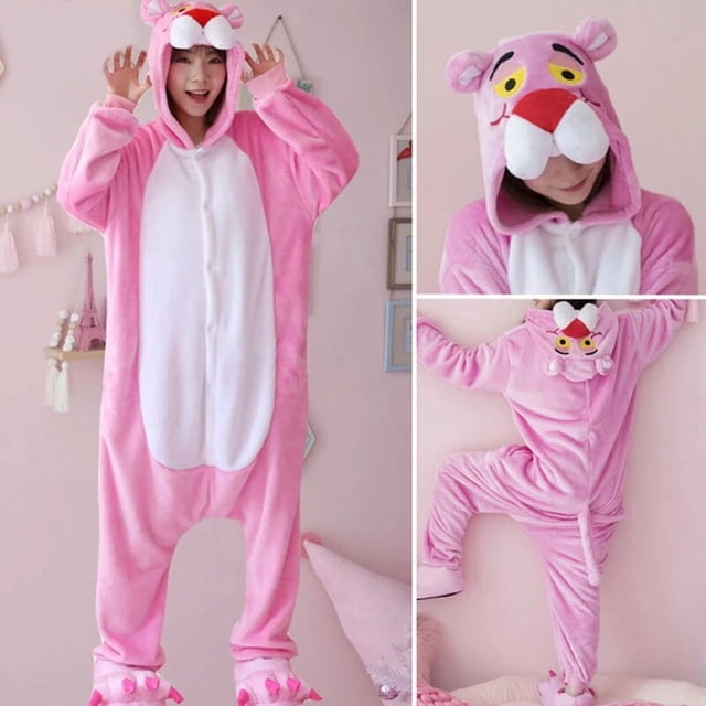 Kigurumi-Pijama de una pieza para hombre y mujer, ropa de dormir Unisex de franela, disfraz de Halloween y Navidad, Cosplay de Animal, Invierno
