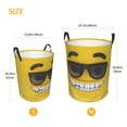 thumbnail image 3 of Balery Smiling With Sunglasses Cesta de ropa redonda con asas, impermeable, independiente, para ropa, juguetes, dormitorio y familia-Small, 3 of 6