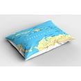 thumbnail image 2 of Ambesonne Travel Pillow Sham 2 Pack, Caribbean Capitals Map, 30"x20", Blue Ivory, 2 of 3