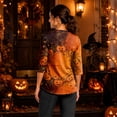 thumbnail image 6 of LNZGNM Halloween Womens Scrub Top V Neck Pocket Three Quarter Sleeve Easy Care Loose Fit Comfortable Stretch Clinic Medical Duty,Coffee(XXL), 6 of 6