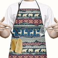 thumbnail image 2 of Multicolor Christmas Pattern Apron-Garden Aprons for Women with Pockets-Cotton Linen Waterproof Kitchen Cooking Gardening Aprons Adjustable for Kitchen,Cooking,BBQ and Salon 33"x27", 2 of 7