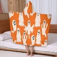 thumbnail image 5 of Orange Halloween Ghosts Hooded Bath Towel，50"x30" for Ages 3 To 12 Kids, Quick Dry Lightweight Soft Microfiber Hood Beach Towel Cover Up for Kids, 5 of 7