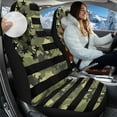 thumbnail image 2 of Uorisanigo Car Seat Covers 2 Front Interior Sets, Furry Fuzzy Fluffy Camo American Flag Seat Cover Fit for Most Automotive Truck SUV, Easy to Install & Comfortable, Set of 2, 2 of 7