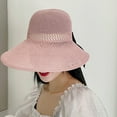 thumbnail image 6 of D-GROEE Sun Visor Hat Women Yarn Wide Brim Roll Up Empty Top Bow-knot Decor Summer Beach Cap, 6 of 7