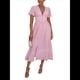 thumbnail image 2 of Vestido Elegante de Fiesta Playera para Mujer, con Escote en V, Mangas Abullonadas y Botones. Rosa S, 2 of 10