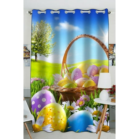 GCKG Happy Easter Blackout Curtains Window treatment Panel ...