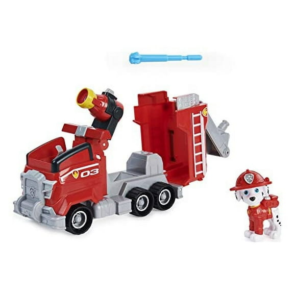 Paw Patrol, Marshall?s Deluxe Movie Transforming Fire Truck Toy Car with Collectible Action Figure, Kids Toys for Ages 3 and up