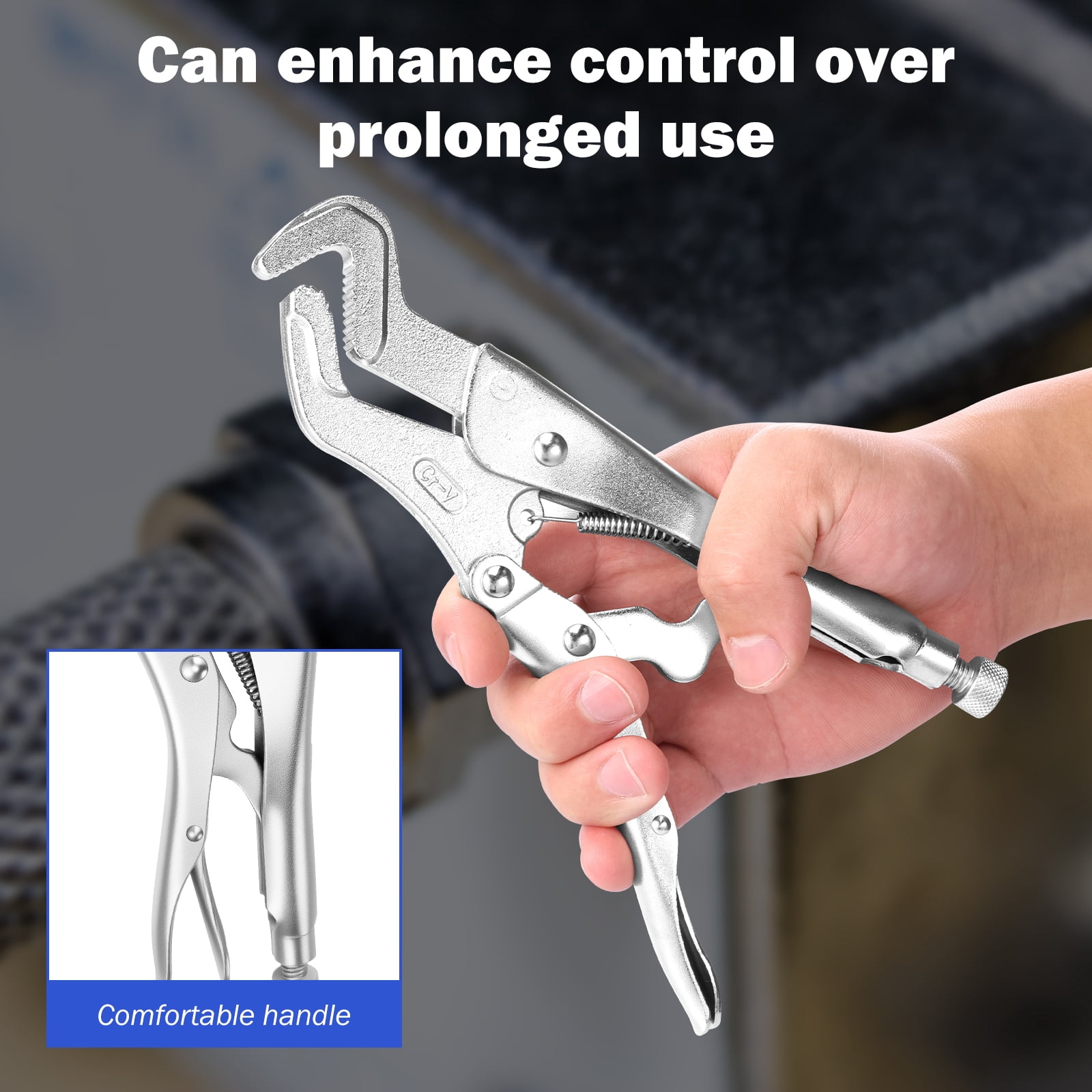 Sutowe 2Pcs 8 Inch Parrot Nose Pliers Hand Tool 6 to 32mm Adjustable Carbon Steel Curved Jaw Locking Pliers for Woodworking