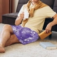 thumbnail image 5 of Balery Snowflakes Men's Cotton Knit Pajama Shorts Waistband & Pockets,Short Pajama Pants-Medium, 5 of 8