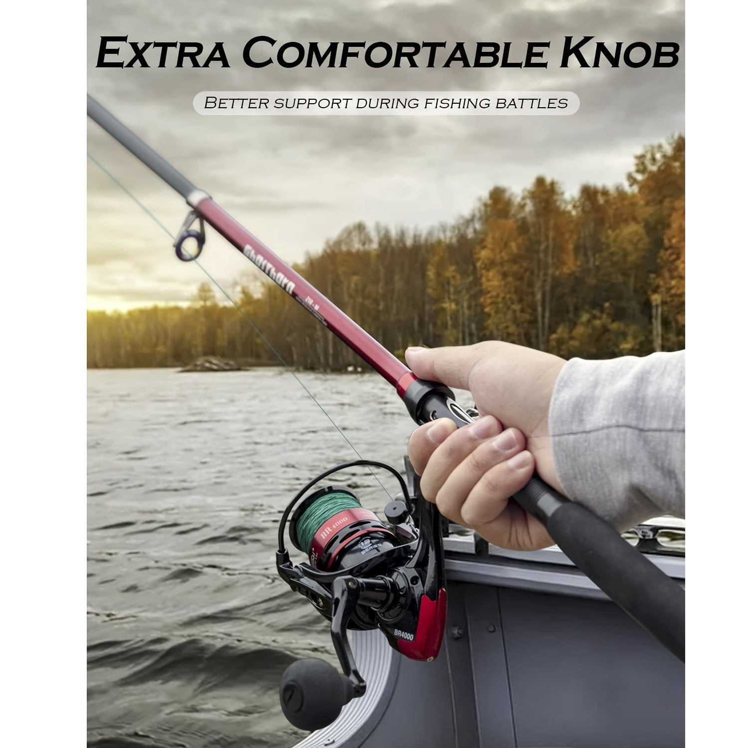 Ghosthorn Fishing Rod&Reel Combo Telescopic Pole Kit Fishing Gear Starter Compact, Carrier Bag for Freshwater Saltwater Gifts for Men Women