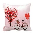 thumbnail image 1 of EREHome Valentine'S Day Heart Tree A Bicycle Heart Balloons Pillow Case Cover Set 18x18 Inch, 1 of 1