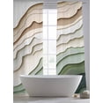 thumbnail image 4 of Sage Green Ombre Sheer Curtains 84 Inch Length 2 Panels Set, Modern Abstract Geometric Art Voile Window Treatment Rod Pocket Curtains Sheers Drapes for Bedroom/Living Room/Kitchen 52"x84"x2, 4 of 7