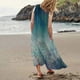 thumbnail image 3 of Vestido informal largo de verano con cuello redondo y rayas degradadas para mujer, 3 of 6