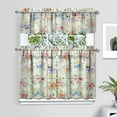 thumbnail image 2 of Kitchen Curtains and Valance Set 36 Inch Tier Pioneer Colorful Floral 3 Pieces Set Dining Room Small Curtain Drapes Cafe Curtains Valance for Home Decor Rod Pocket, 2 of 6