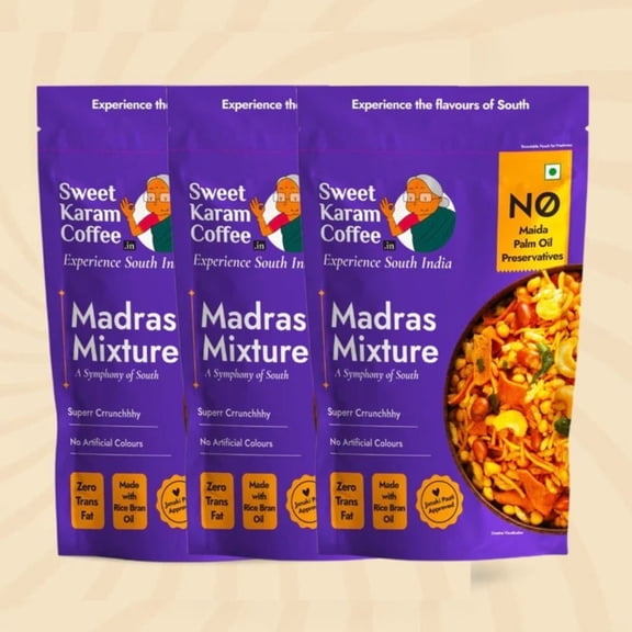 Shastha SKC Spicy Madras Mixture - Pack of 3 , 180g
