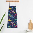 thumbnail image 6 of Naloa 1Pack Adjustable Bib Apron Waterdrop Resistant Cooking Kitchen Aprons for Women Men Chef, Dinosaur Flowers Print, 6 of 8