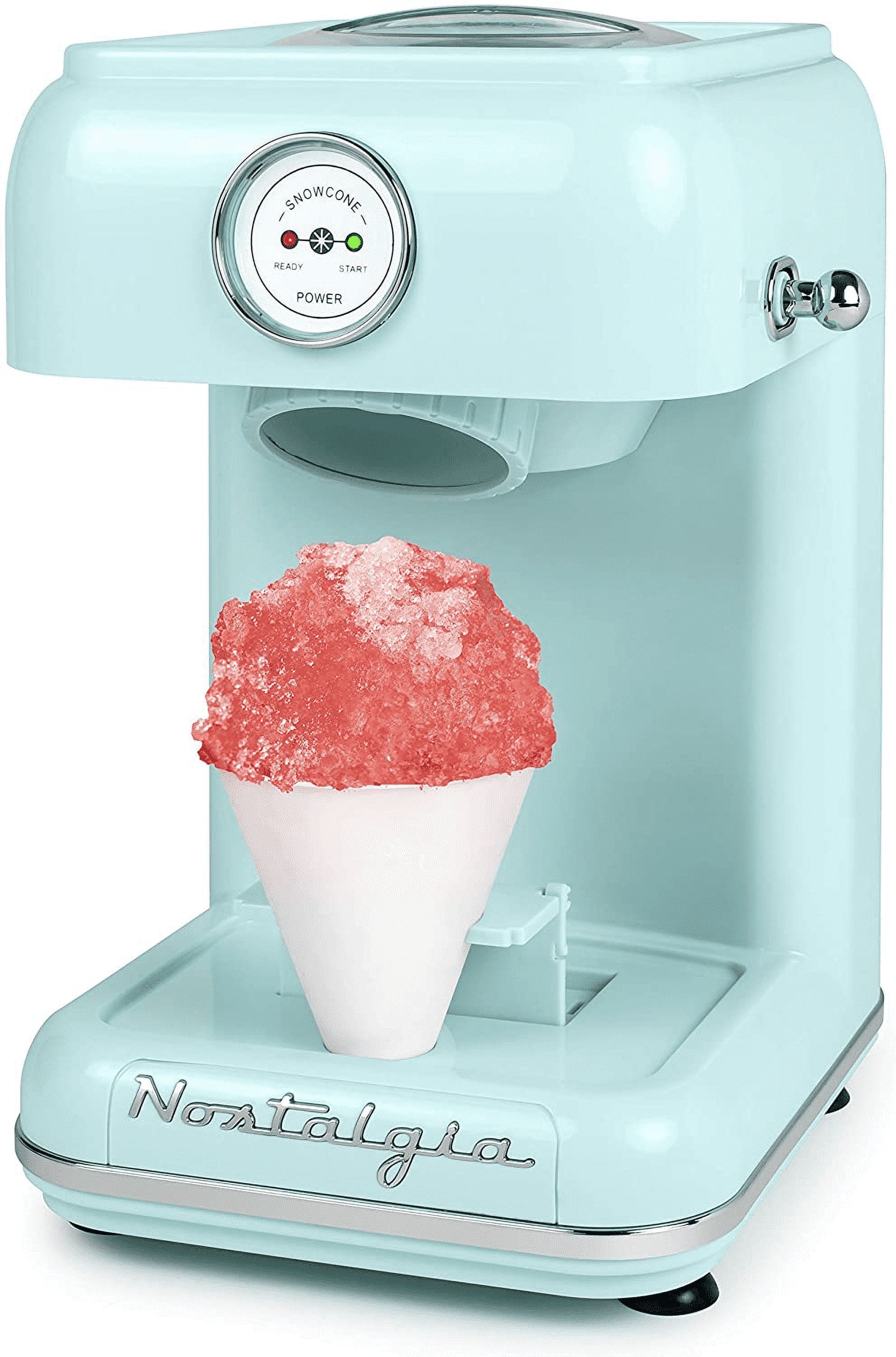 Nostalgia Retro Snow Cone Maker, Countertop Shaved Ice Machine and Snow Cone Maker, Aqua
