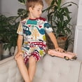 thumbnail image 3 of Balery London Symbols Conjunto de Pijama Infantil de Manga Corta con Estampado – Ropa de Dormir de Algodón Suave-3X-Large, 3 of 5