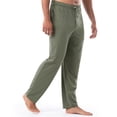 thumbnail image 4 of LEKWK Lounge Pants for Men Casual Pajama Bottoms Soft Sleepwear Elastic Waist with Drawstring Lightweight Relaxed Fit Yoga Joggers for Everyday Home Wear Army Green XXL, 4 of 7