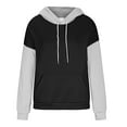 thumbnail image 6 of ShomPort Women's Long Sleeve Oversized Hoodie Fall Fleece Color Block Crew Neck Hooded Sweatshirt Pullover Tops, 6 of 6