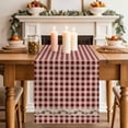thumbnail image 2 of Table Runner 72 Inches Long for Kitchen Dining, Western Texas Star Retro Dresser Scarf Farmhouse, Dining Table Decorations for Wedding/Parties, Country Vintage Red Beige Plaid 14 x 72 In, 2 of 8
