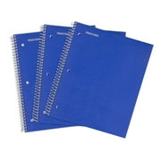 Mintra Office Durable Spiral Notebooks - (6257) 1 Subject (Blue, Wide Ruled 3 Pack)