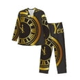 thumbnail image 1 of Balery 2025 New Year Pijama para Hombre de Dos Piezas con Manga Larga, Conjunto de Dormir y Descanso Suave con Bolsillos-Medium, 1 of 1