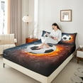 thumbnail image 4 of Castle Fairy Adults Female Men Soccer Gamer 4 Pieces Queen Sheet Sets,Sport Game Ultra Soft Flat Sheet,Abstract Lightning Queen Fitted Sheet,Luxury Bedroom Decor, 4 of 7