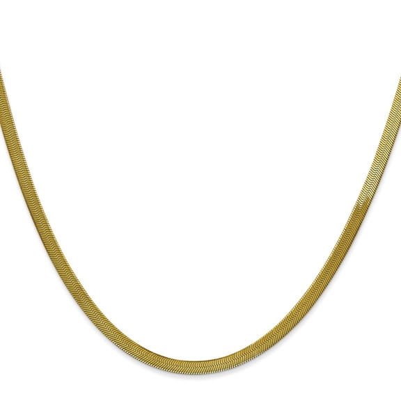 Auriga 10K Yellow Gold 3 mm Silky Herringbone Chain Necklace for Women 16"