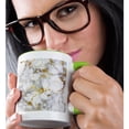 thumbnail image 2 of 3drose, Art Print of White Gold Marble Agate Gem Mineral Malachite Quartz, 15oz Two-tone Green Mug, 2 of 6