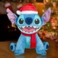 thumbnail image 2 of Christmas Holiday Plush Toys Stitch w/Santa Hat & Scarf Disney 14.17 in x 15.35 in x 12.6 in 1.53 lb, 2 of 6