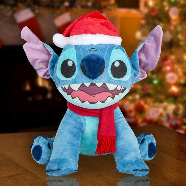 Christmas Holiday Plush Toys Stitch w/Santa Hat & Scarf Disney