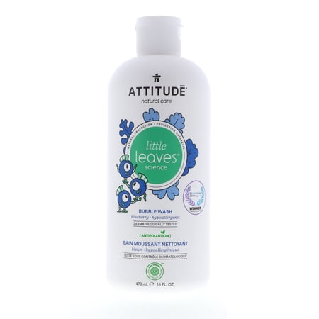 Attitude Little Leaves Bubble Wash  Blueberry  16 oz