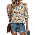 thumbnail image 2 of Fantaslook Blouses for Women Dressy Casual 3/4 Length Sleeve Womens Tops with Smocked Cuffs Fashion Shirts, 2 of 8