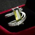 thumbnail image 6 of EOEMY 9*20mm Olive Green Aaa Cz Band Wedding Ring Gift Women Engagement Ring Size 6-10, 6 of 6