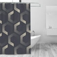 thumbnail image 3 of DouZhe Retro Geometric Hexagons Pattern Shower Curtain, Waterproof Bath Curtains for Bathroom Decorations, 72 x 72 inches, 3 of 7