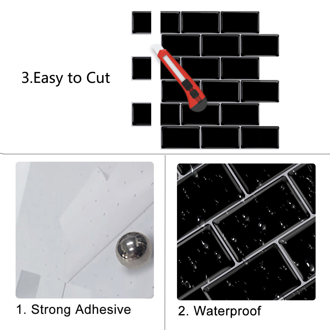 clevermosaics Marble Vinyl Peel and Stick Tile for Kitchen Backsplash, 12" x 12", Pack of 10