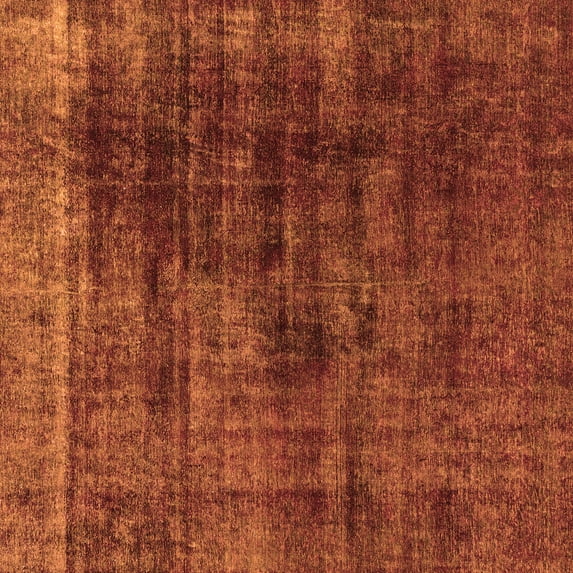 Ahgly Company Indoor Square Abstract Orange Modern Area Rugs, 8' Square
