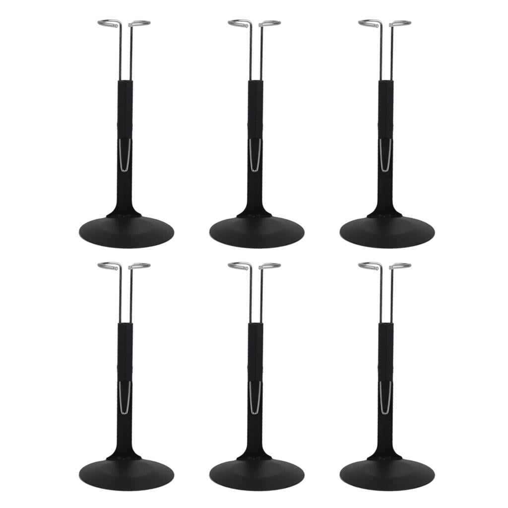 10x Black 1/6Scale 12" Action Figures Display Stand Holder Adjustable Height 