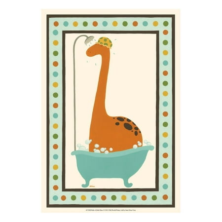 Rub Transfer Wall Art - Rub-A-Dub Dino I Print Wall Art By Erica J. Vess