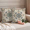 thumbnail image 2 of Boho Chic Outdoor Waterproof Pillow Covers, Traditional Classic Geometric Farmhouse Decorative Square Throw Pillowcase Sofa Cushion Sham for Patio/Couch/Chair, 18"x18" 2 Pack, 2 of 8