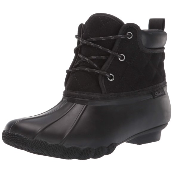 Skechers Bottes de Canard Matelassées à Lacets pour Femmes Pond-Lil Puddles-Mid avec Semelle Extérieure Imperméable Pluie